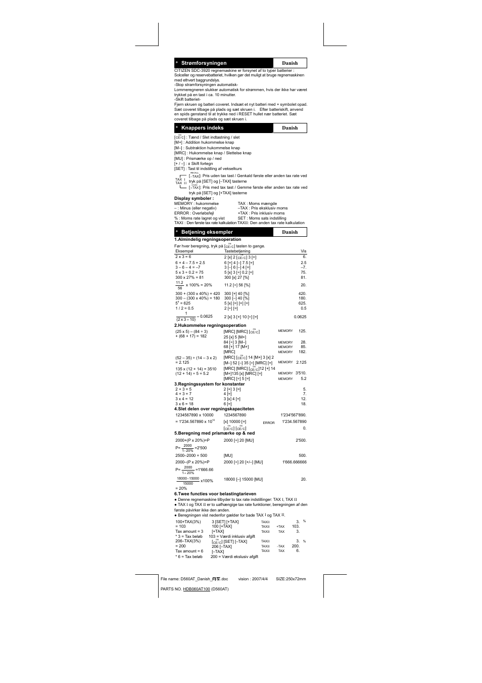 CITIZEN SDC-3920 User Manual | Page 11 / 16