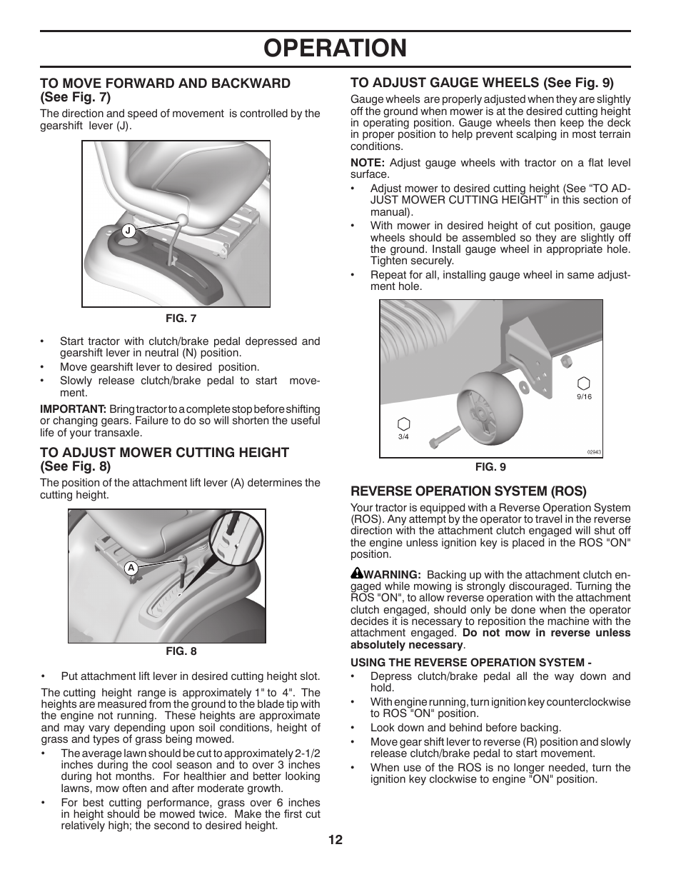 Operation | Husqvarna 96043002402 User Manual | Page 12 / 44