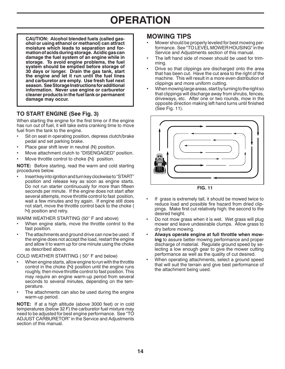 Operation, Mowing tips | Husqvarna 96043002402 User Manual | Page 14 / 44