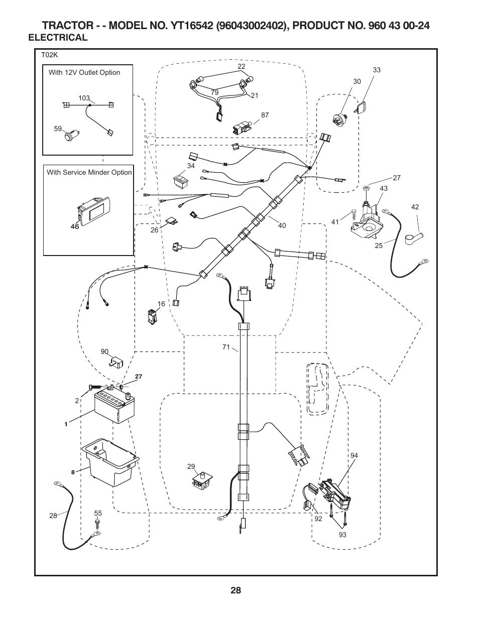 Electrical | Husqvarna 96043002402 User Manual | Page 28 / 44