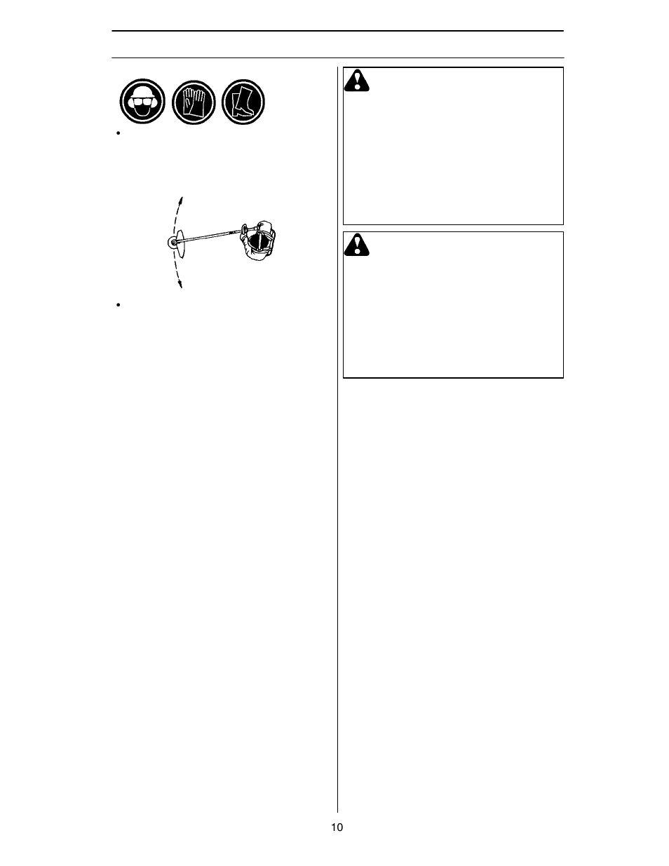 Safety instructions, Warning | Husqvarna 124L User Manual | Page 10 / 22