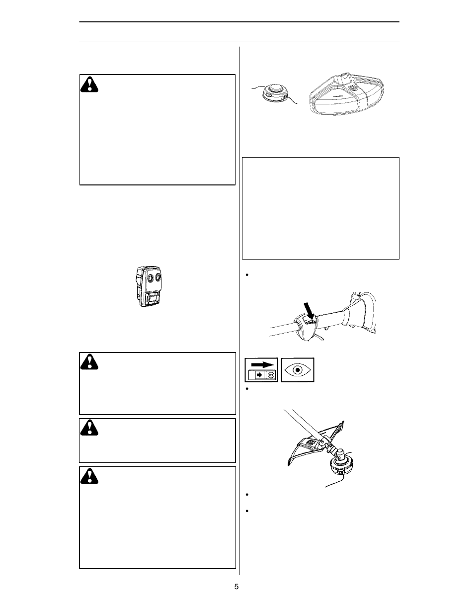 Safety instructions, Warning | Husqvarna 124L User Manual | Page 5 / 22