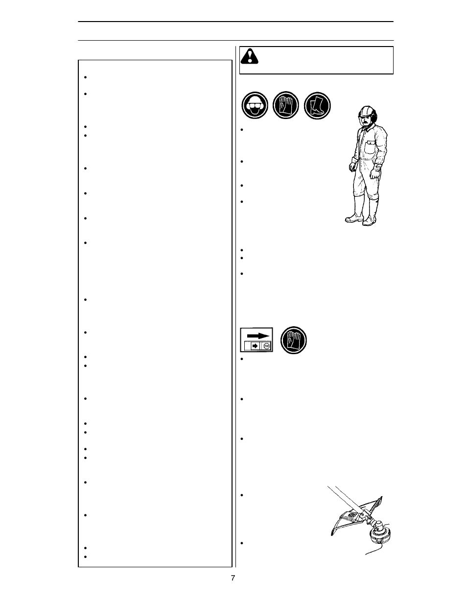 Safety instructions, General safety precautions, Warning | Husqvarna 124L User Manual | Page 7 / 22