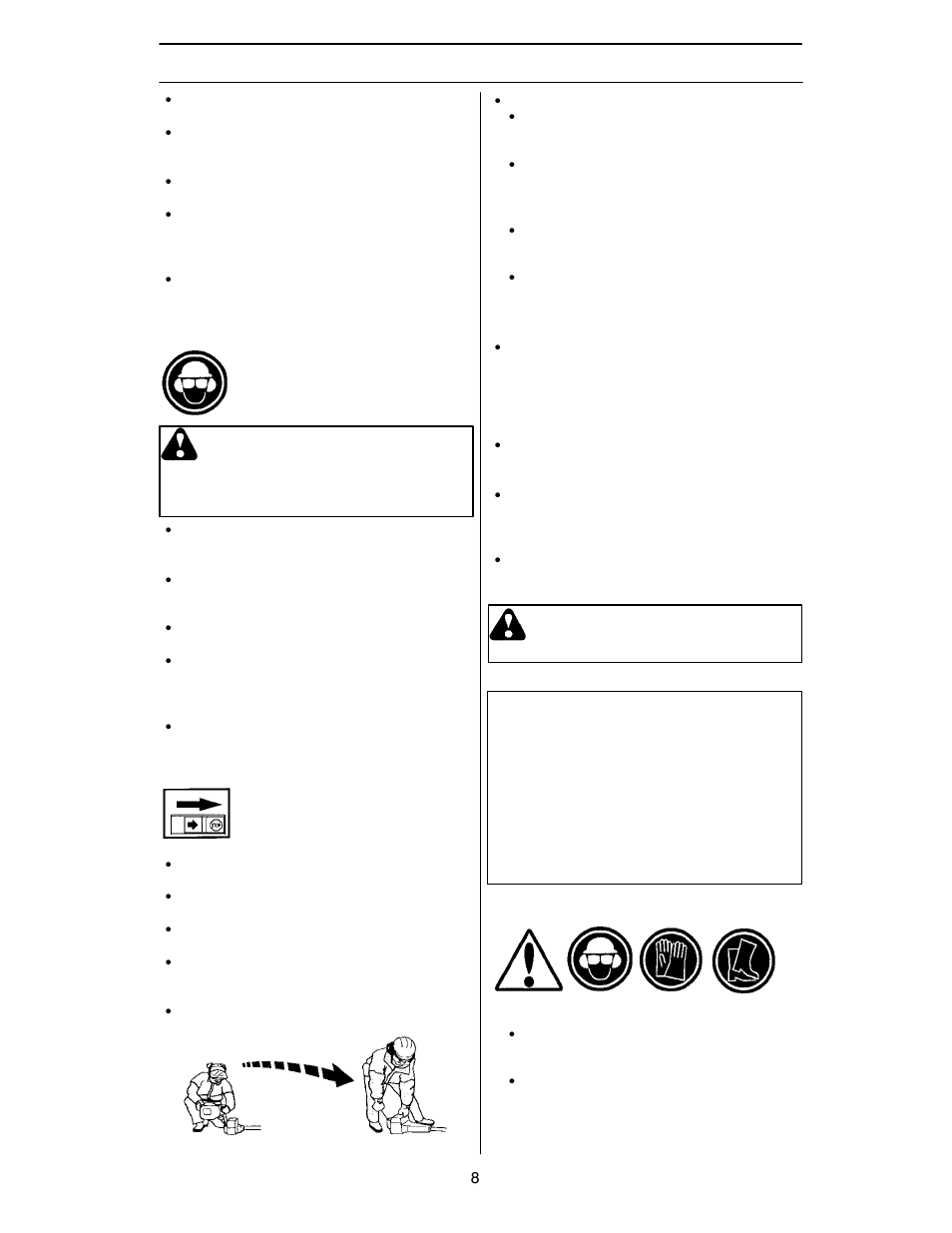 Safety instructions, Fuel safety, Warning | General working instructions | Husqvarna 124L User Manual | Page 8 / 22