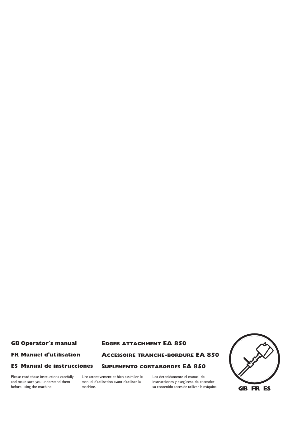 Husqvarna EA 850 User Manual | 11 pages