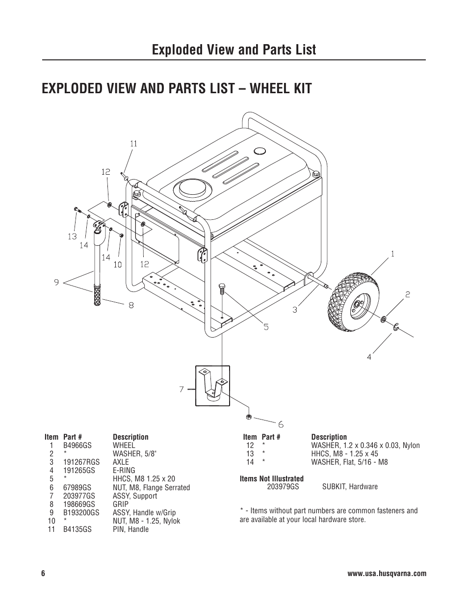 Wheel kit | Husqvarna 1055 GN User Manual | Page 29 / 29