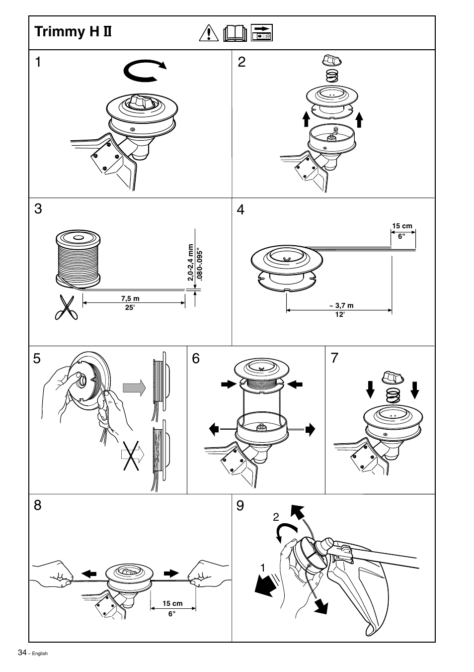 Trimmy h ii | Husqvarna 323R  EN User Manual | Page 34 / 44