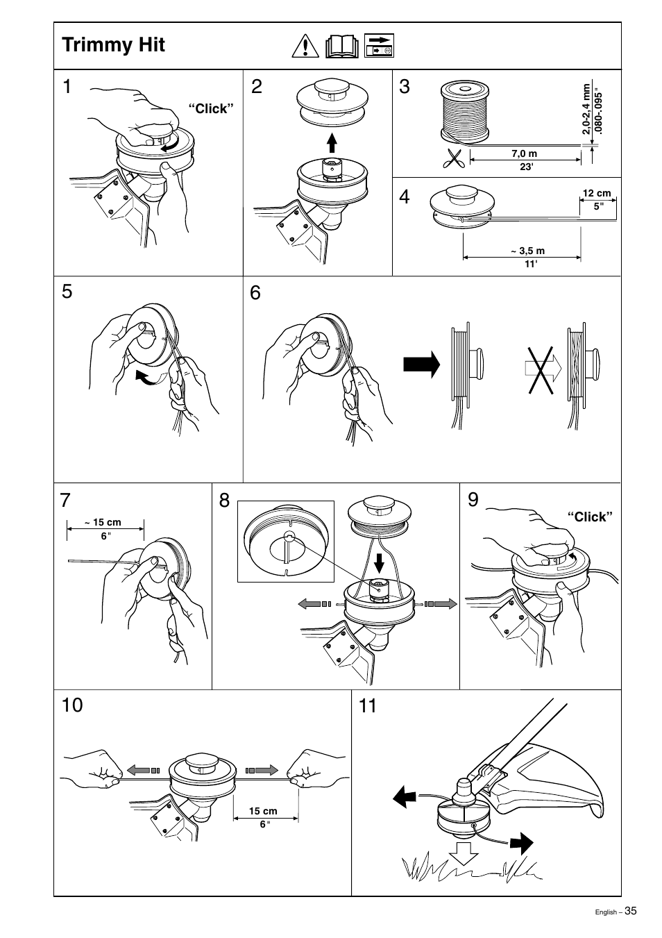 Trimmy hit | Husqvarna 323R  EN User Manual | Page 35 / 44