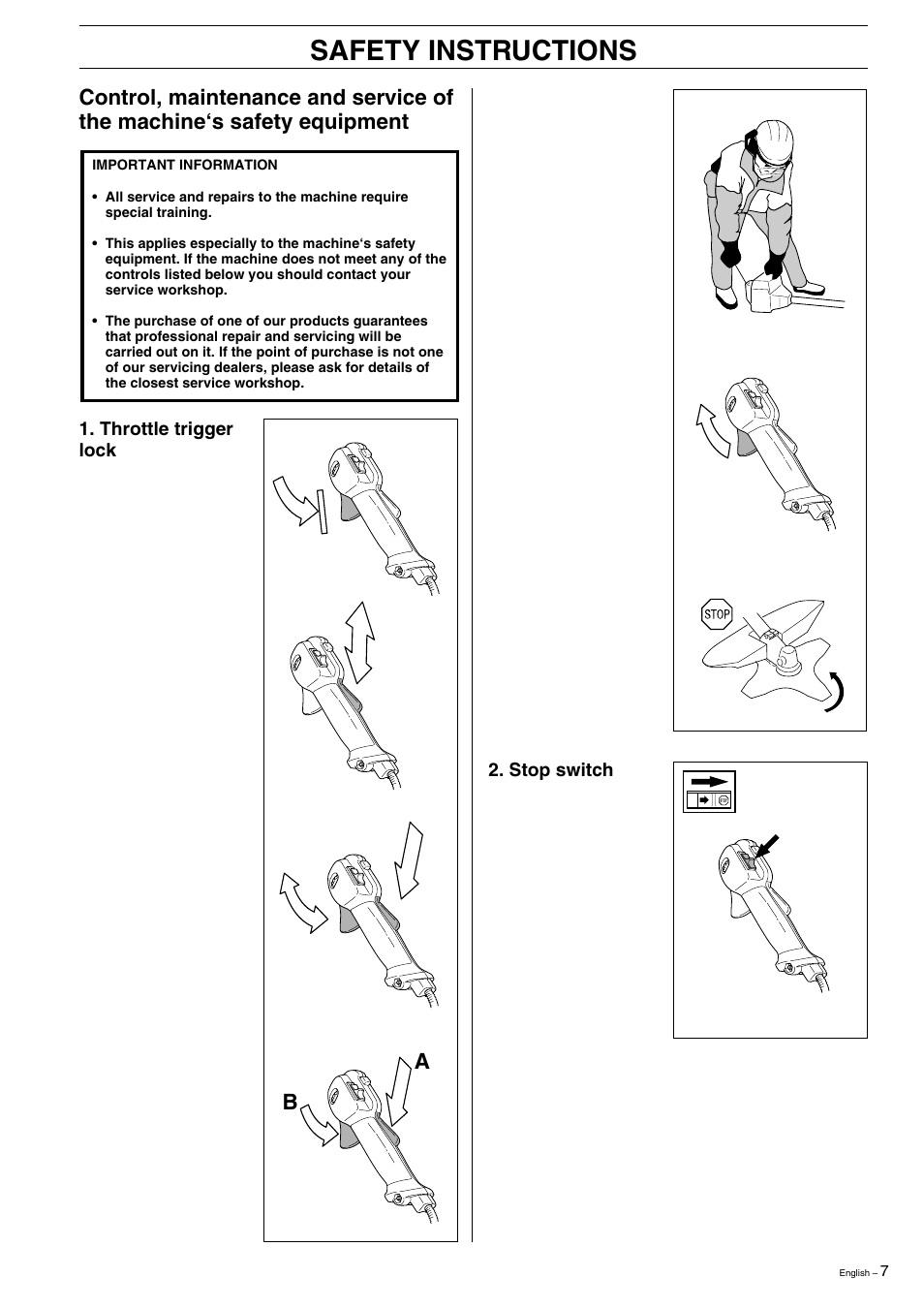 Safety instructions | Husqvarna 323R  EN User Manual | Page 7 / 44