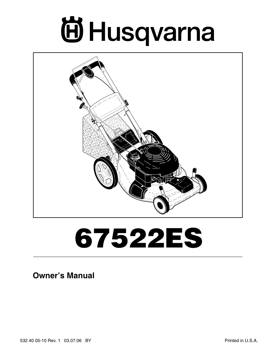 Husqvarna 67522ES User Manual | 20 pages