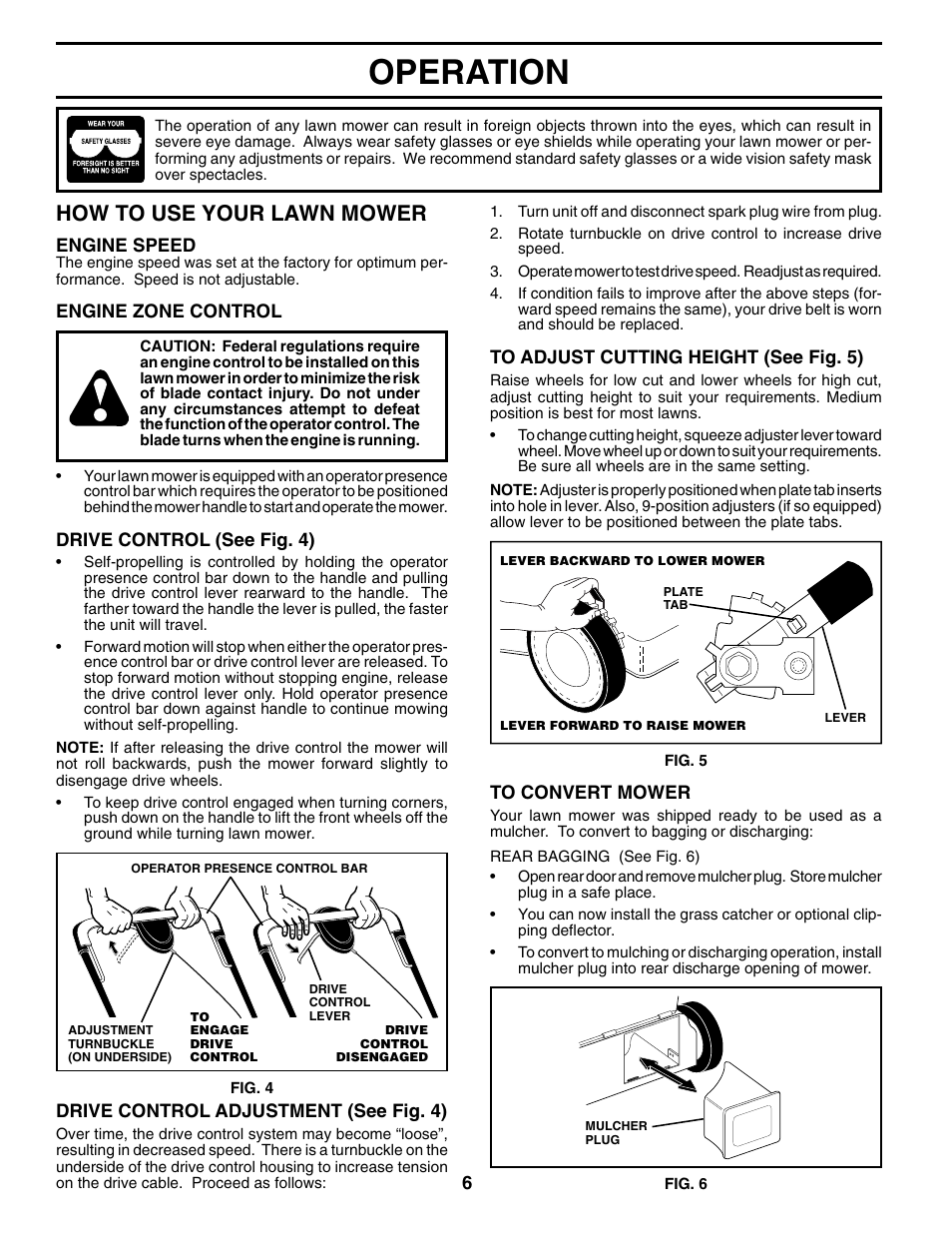 Operation, How to use your lawn mower | Husqvarna 67522ES User Manual | Page 6 / 20