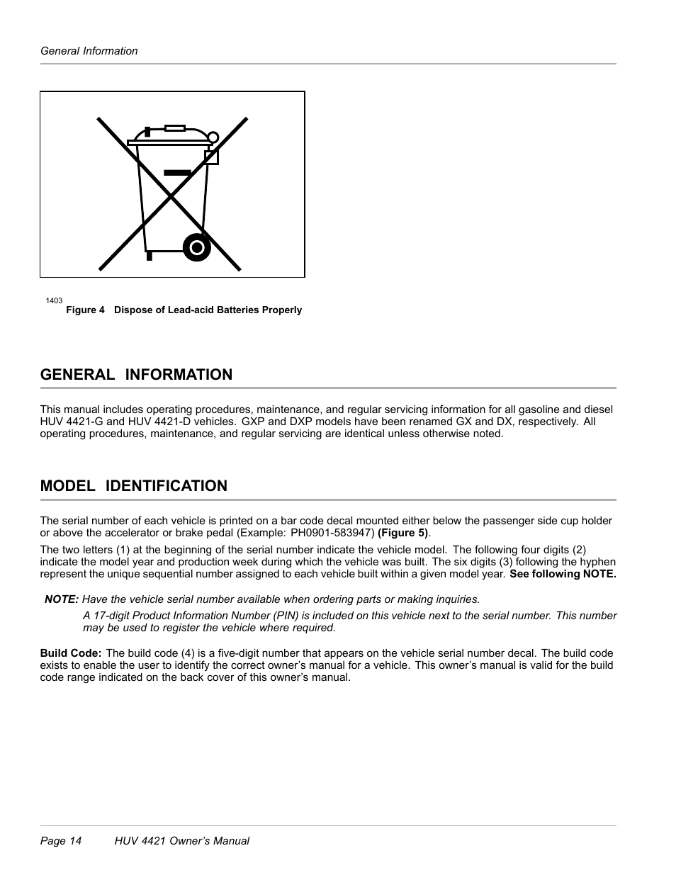General information, Model identification | Husqvarna HUV 4421 4421-G/GX/GXL User Manual | Page 16 / 68