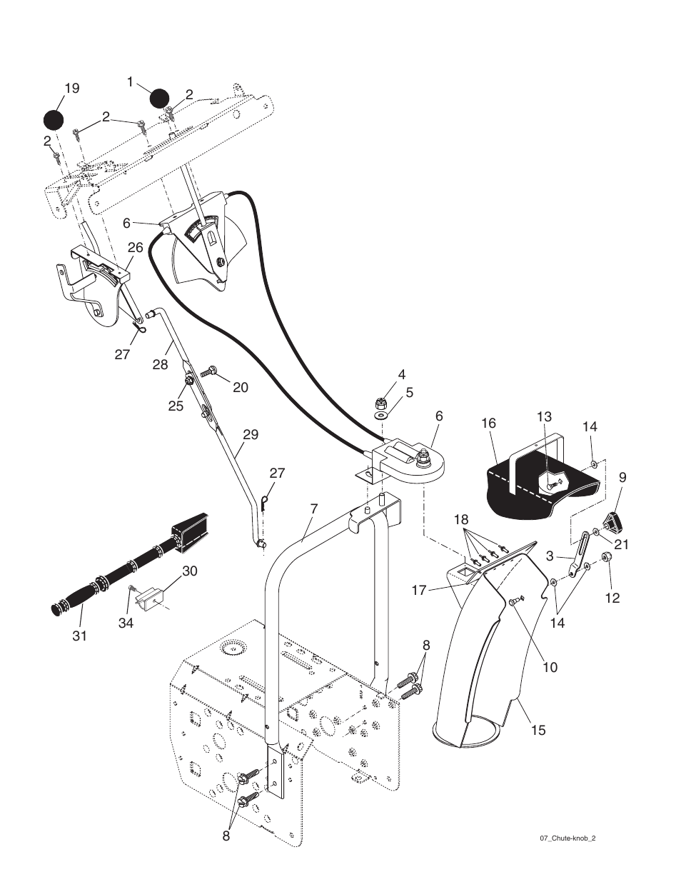Control panel / discharge chute | Husqvarna 5524STE User Manual | Page 22 / 32