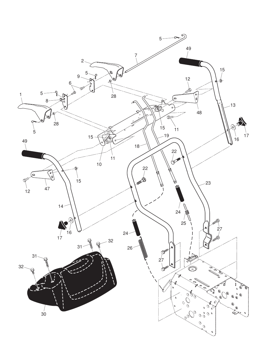 Handles, Repair parts handles | Husqvarna 5524STE User Manual | Page 24 / 32