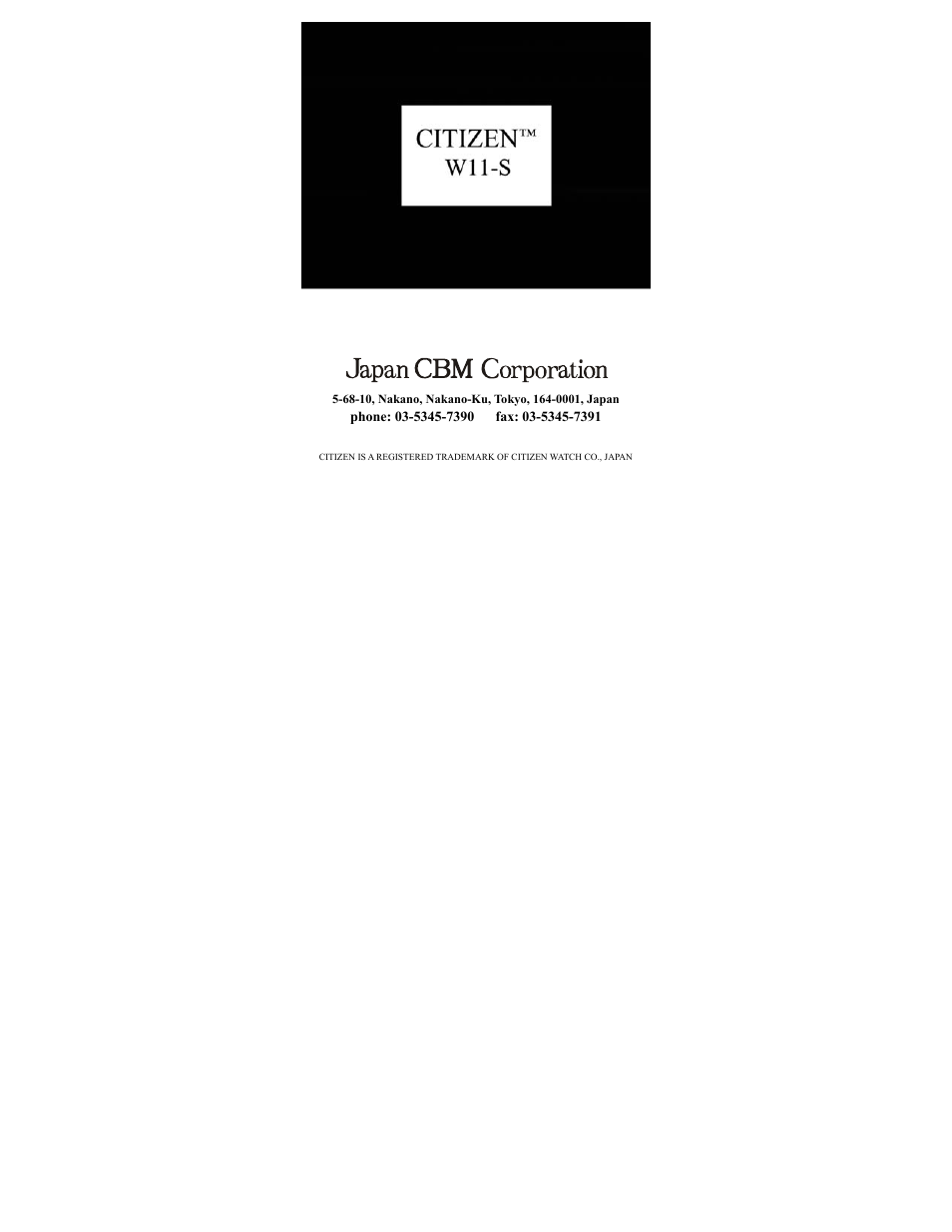 CITIZEN W11-S User Manual | Page 2 / 12