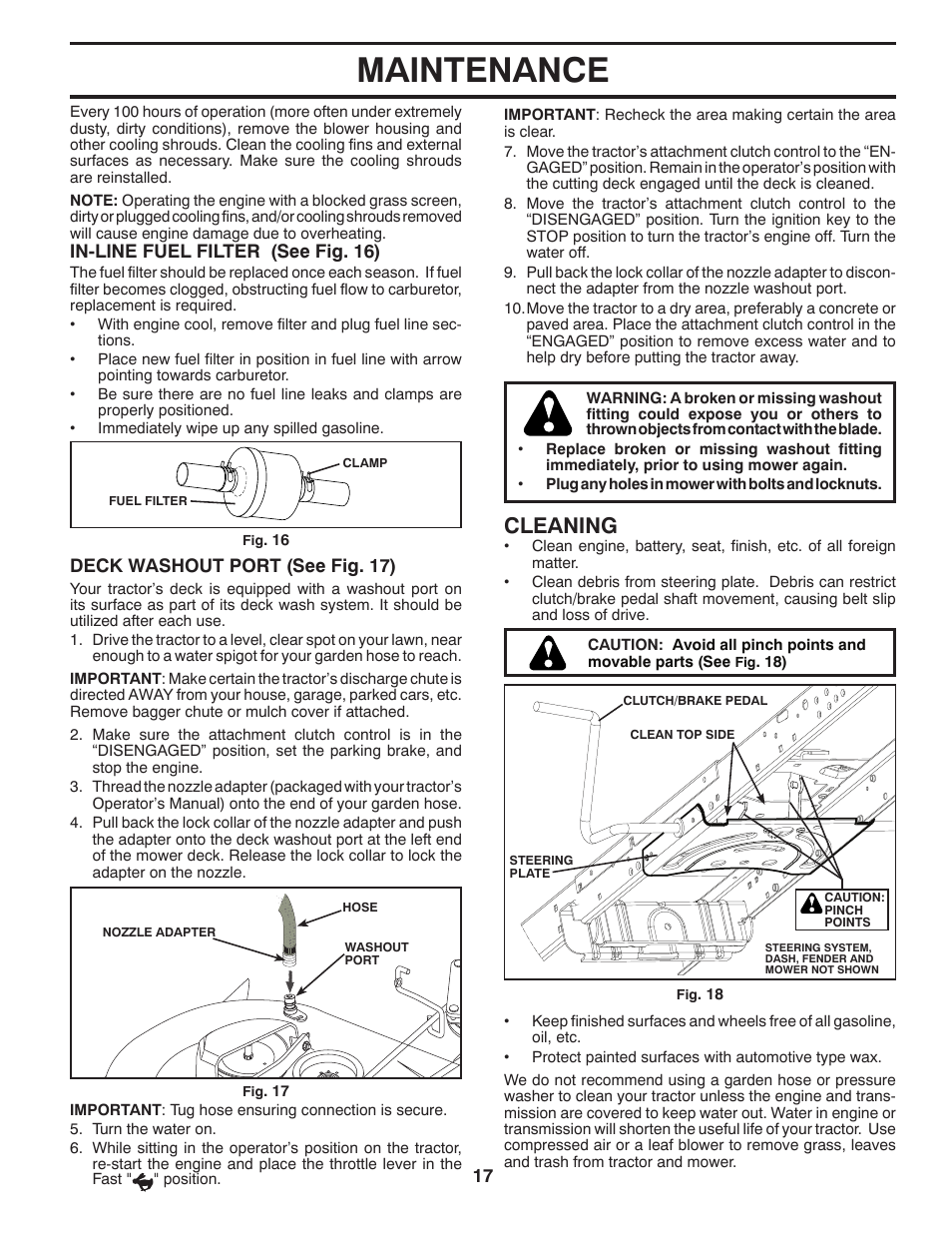 Maintenance, Cleaning | Husqvarna 532 44 05-66 User Manual | Page 17 / 48