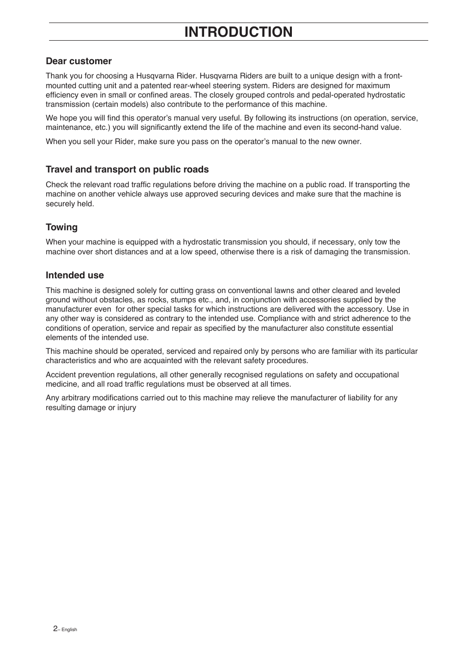 Introduction | Husqvarna 11 C User Manual | Page 4 / 52