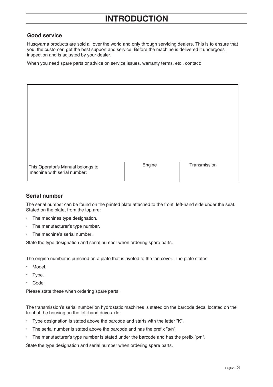 Introduction | Husqvarna 11 C User Manual | Page 5 / 52