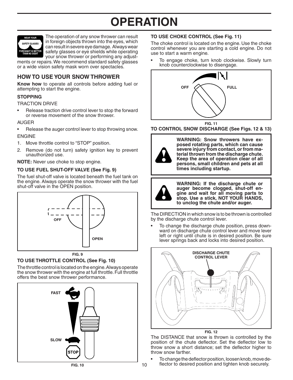 Operation | Husqvarna 1027STE User Manual | Page 10 / 32