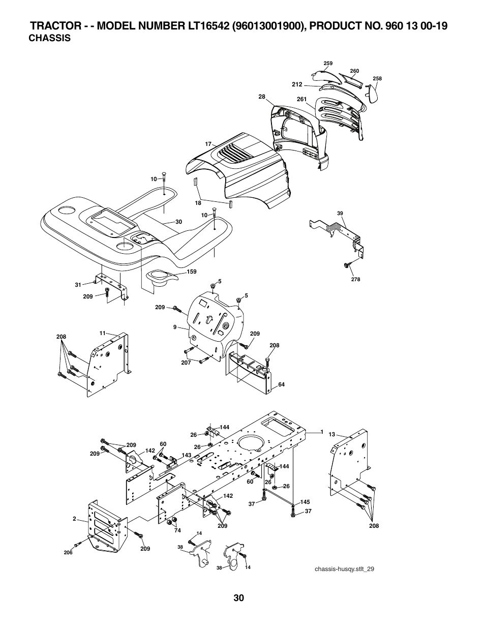 Chassis | Husqvarna 96013001900 User Manual | Page 30 / 44