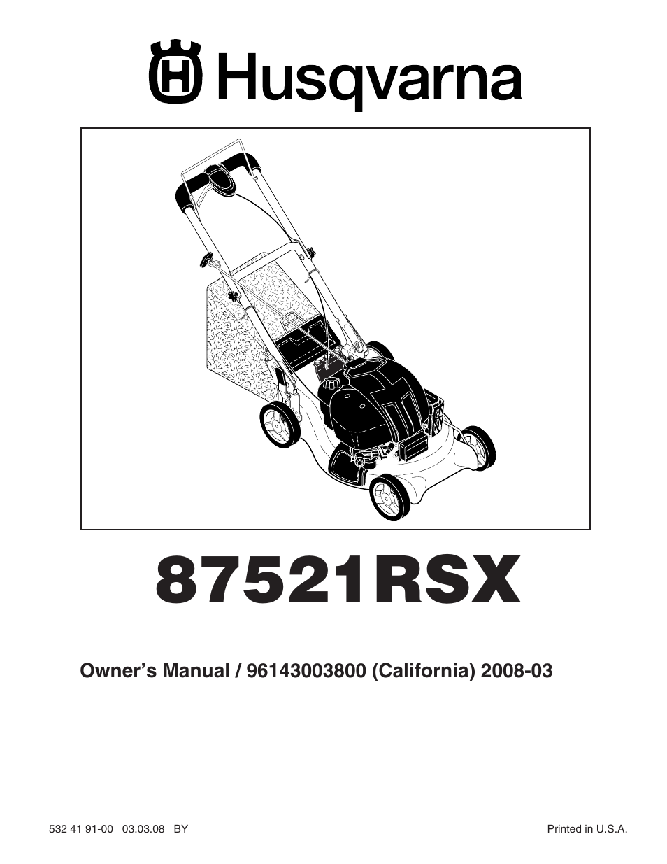 Husqvarna 87521RSX User Manual | 22 pages