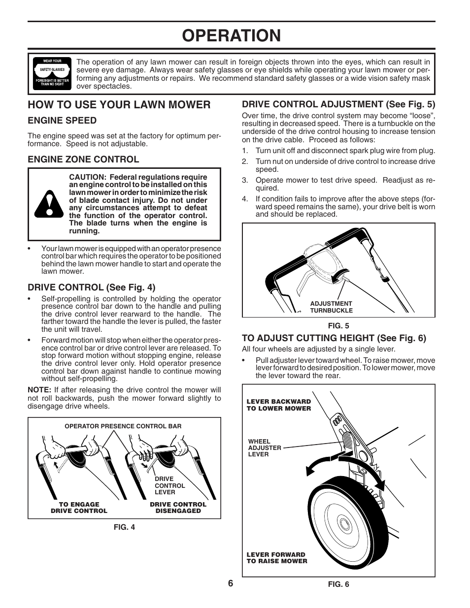 Operation, How to use your lawn mower | Husqvarna 87521RSX User Manual | Page 6 / 22