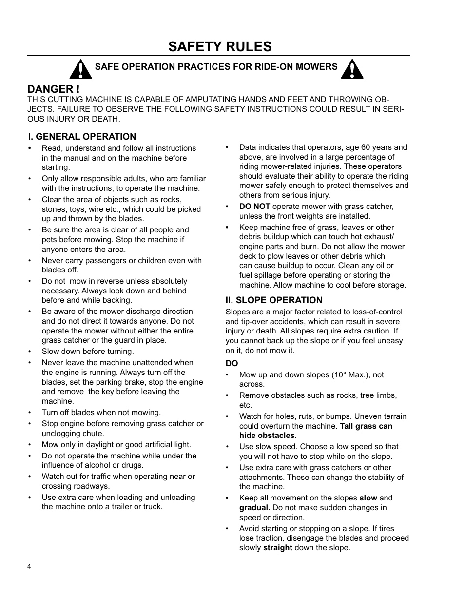 Safety rules, Danger | Husqvarna O0803001 User Manual | Page 3 / 26