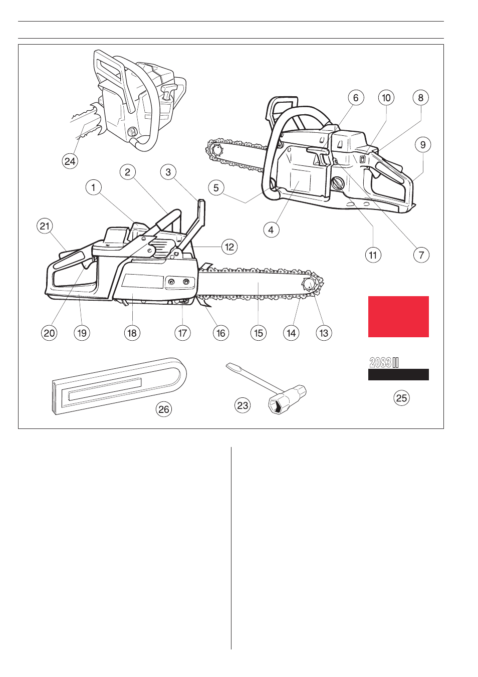 What is what | Husqvarna 2083 II User Manual | Page 24 / 36