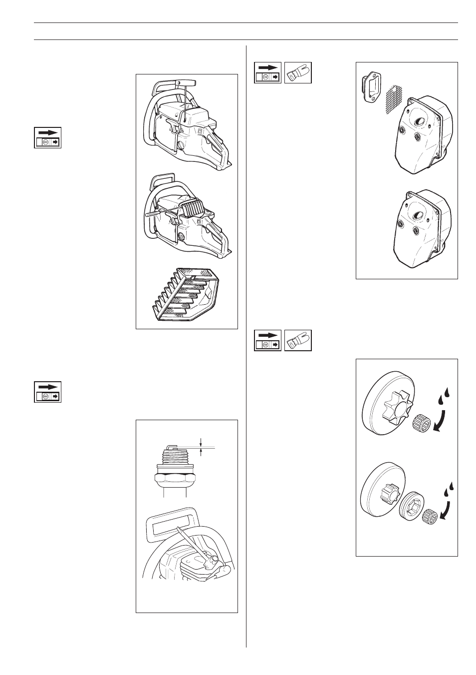 Maintenance, Needle bearing maintenance, Air filter | Muffler, Spark plug | Husqvarna 2083 II User Manual | Page 31 / 36