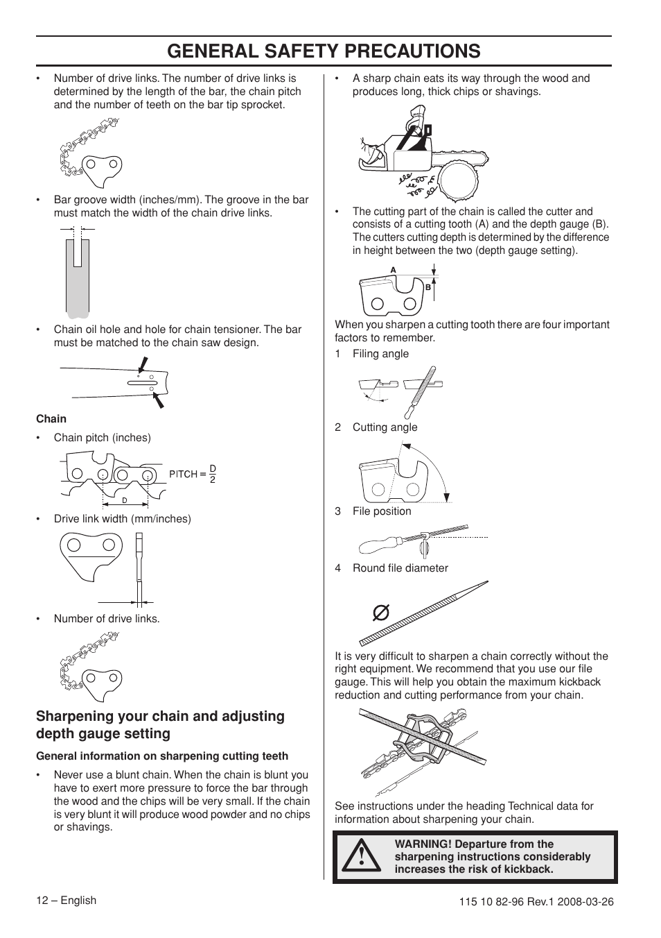 General safety precautions | Husqvarna 355FXT  EU User Manual | Page 12 / 92