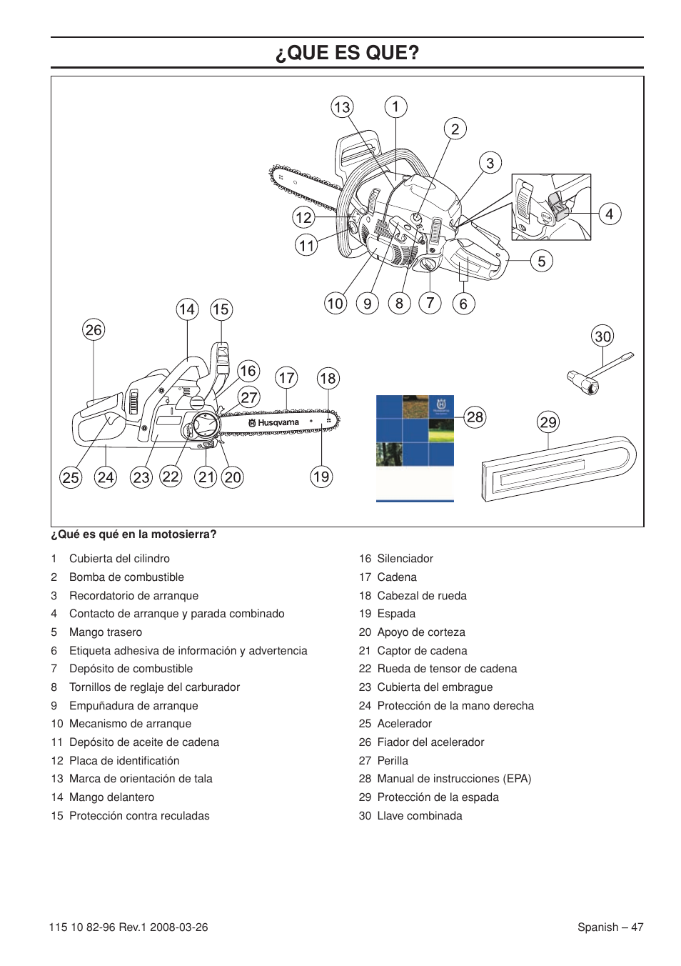 Que es que | Husqvarna 355FXT  EU User Manual | Page 47 / 92