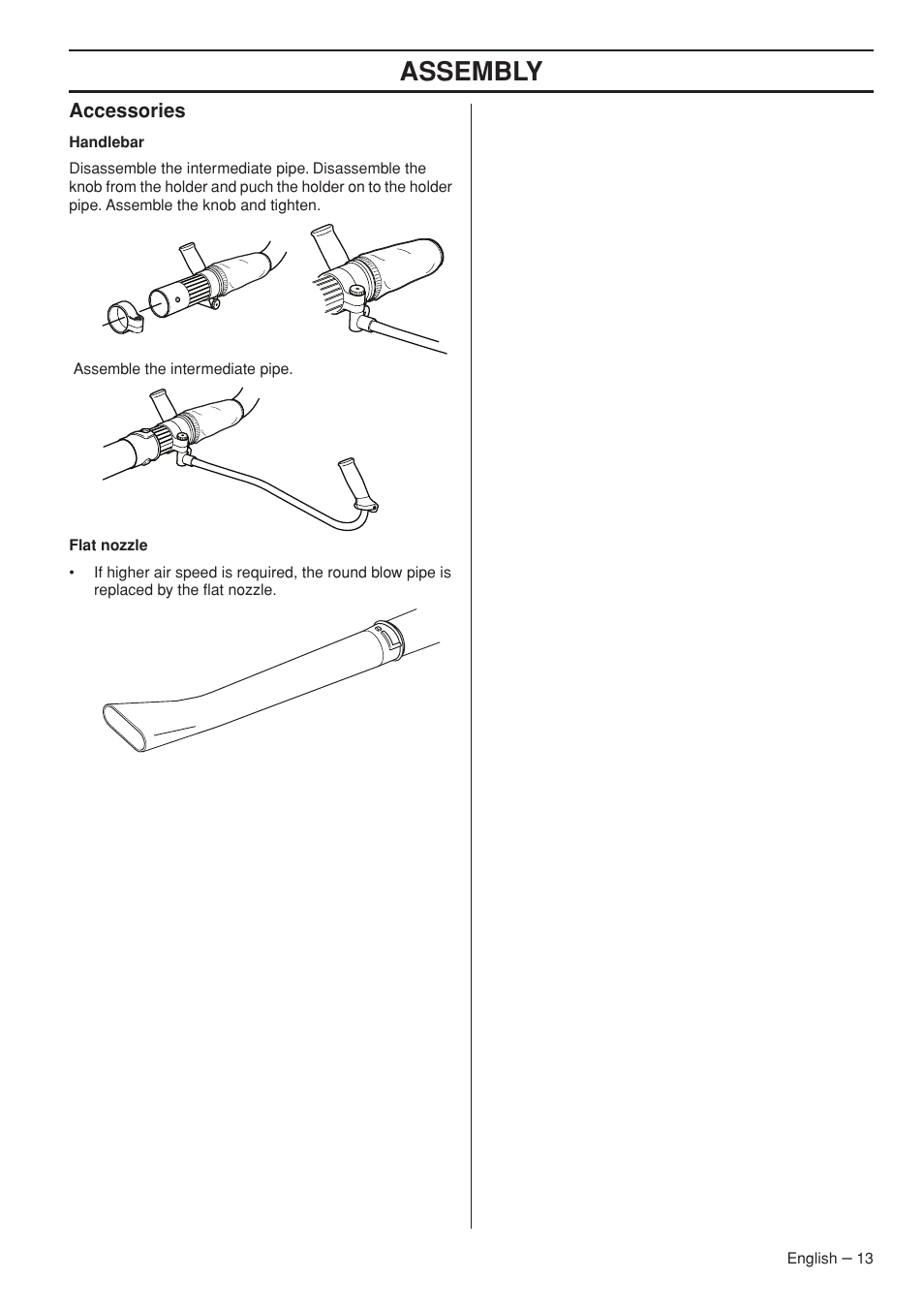 Accessories, Assembly | Husqvarna 356BTX User Manual | Page 13 / 24