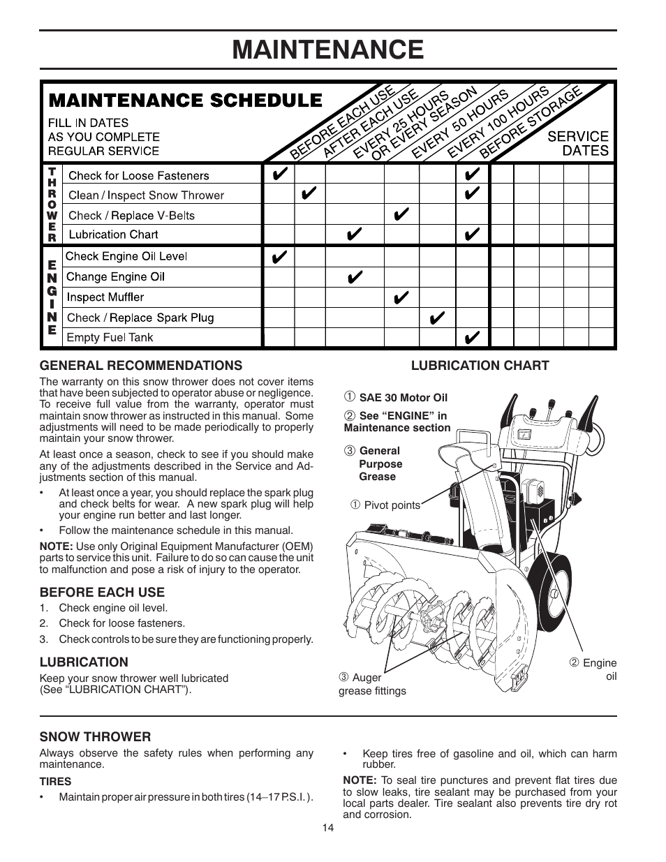 Maintenance | Husqvarna 924HV User Manual | Page 14 / 24