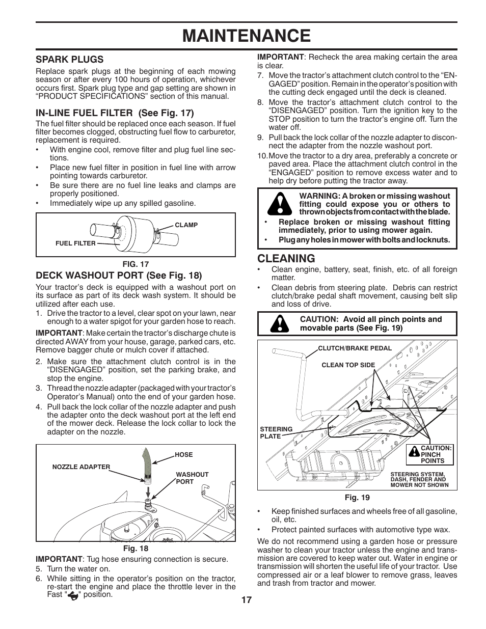 Maintenance, Cleaning | Husqvarna 96045002100 User Manual | Page 17 / 44