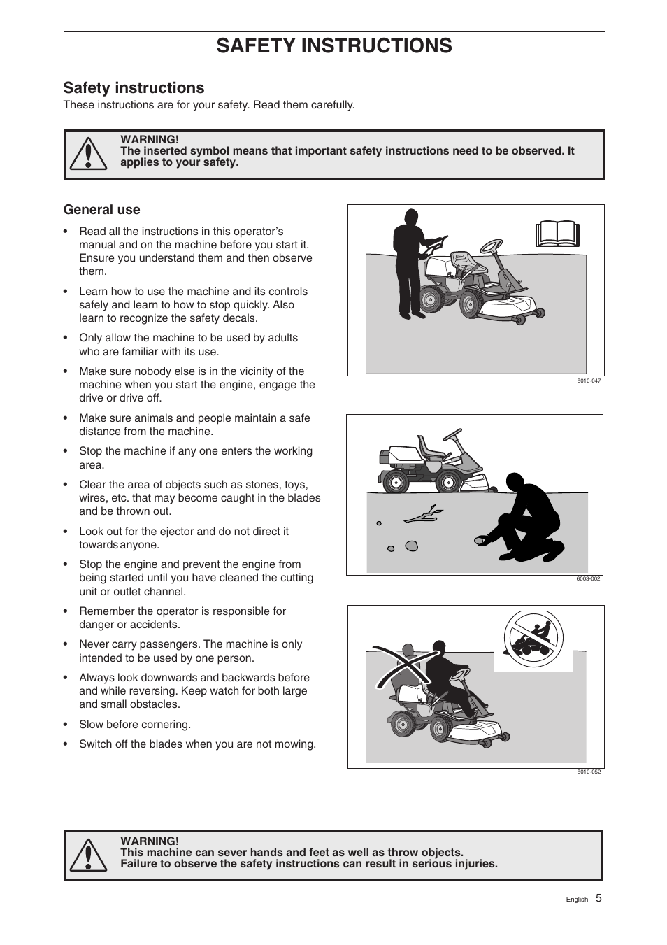 Safety instructions | Husqvarna 16 User Manual | Page 7 / 52