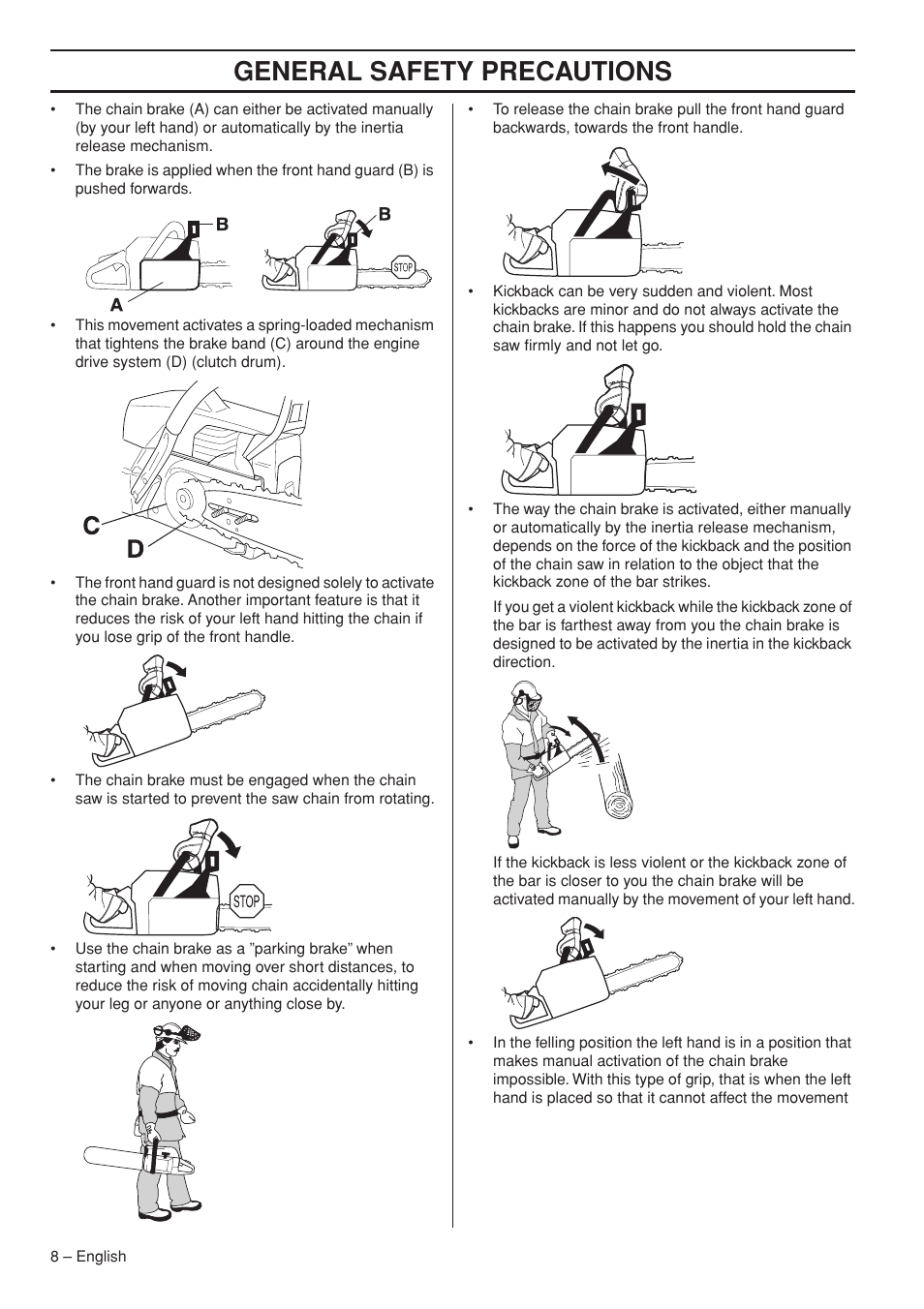 General safety precautions | Husqvarna 395XPG User Manual | Page 8 / 44