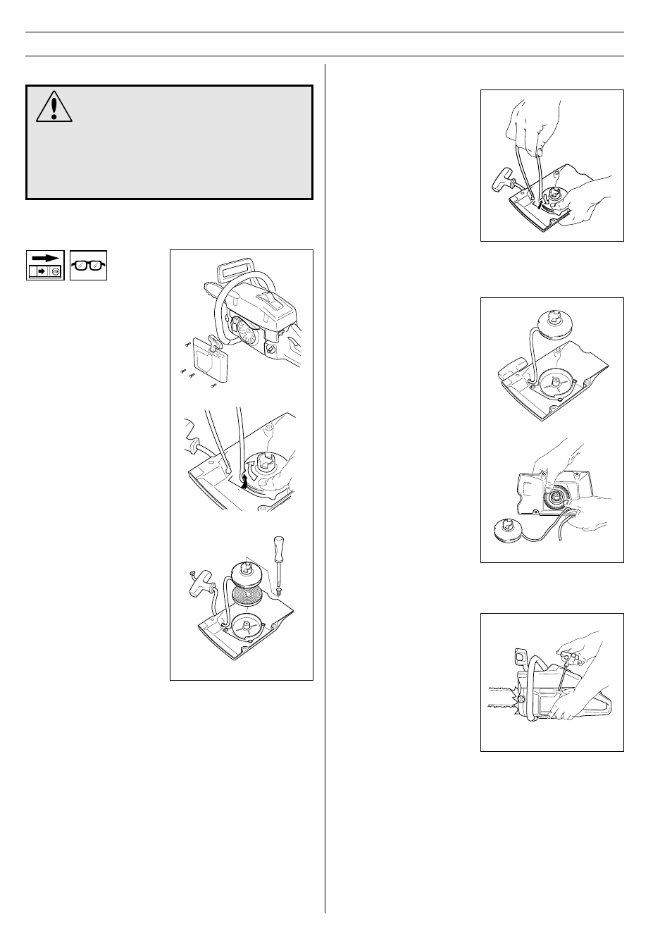 Maintenance, Starter device | Husqvarna 61 User Manual | Page 30 / 41