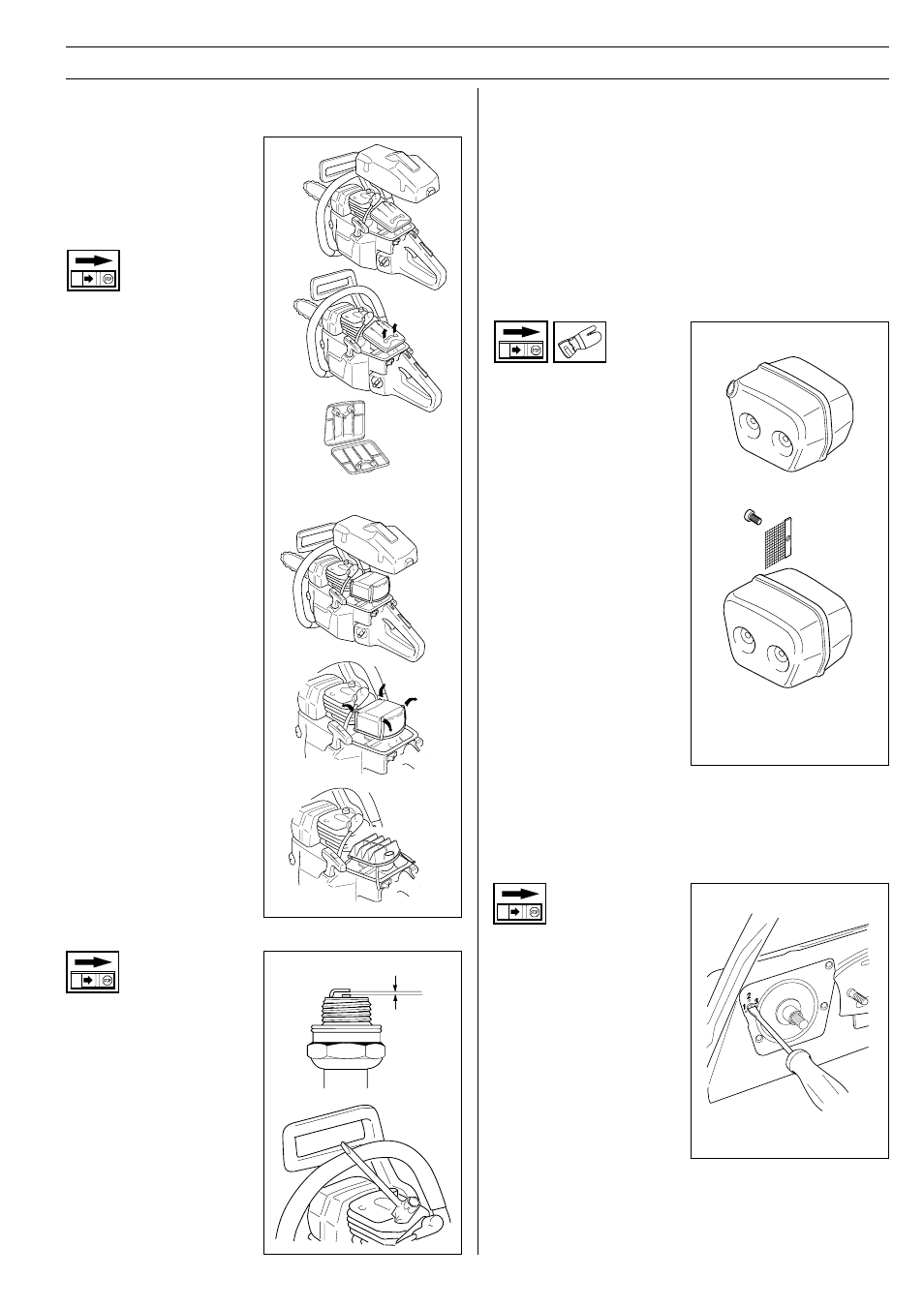 Maintenance, Air filter, Spark plug | Adjusting the oil pump, Muffler | Husqvarna 61 User Manual | Page 31 / 41