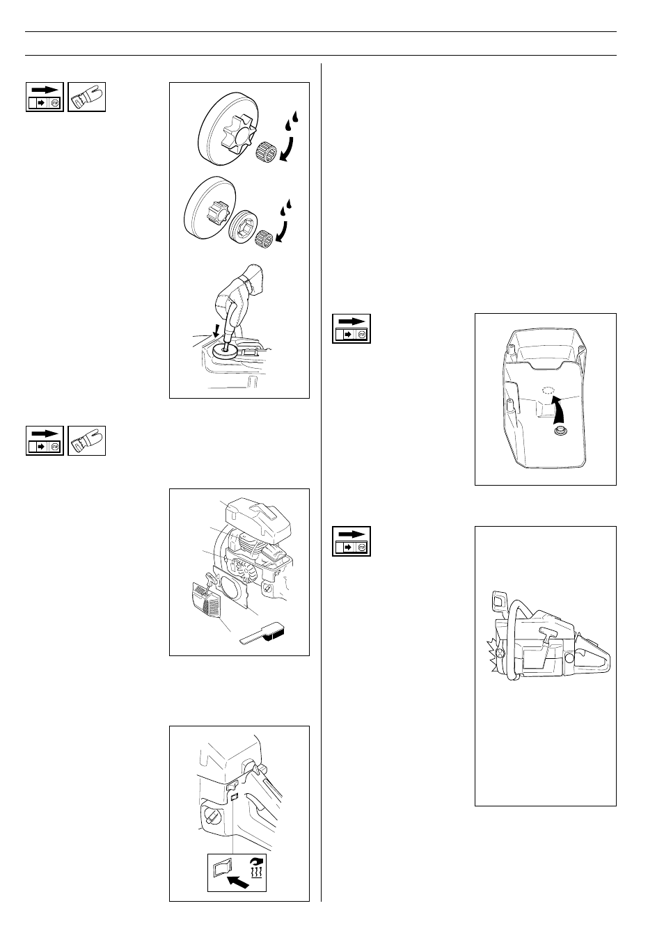 Maintenance, Winter use, Needle bearing maintenance | Heated handles (272xpg) a b cooling system, Temperature 0, C (32, F) or colder, Temperature -5, C (23 | Husqvarna 61 User Manual | Page 32 / 41
