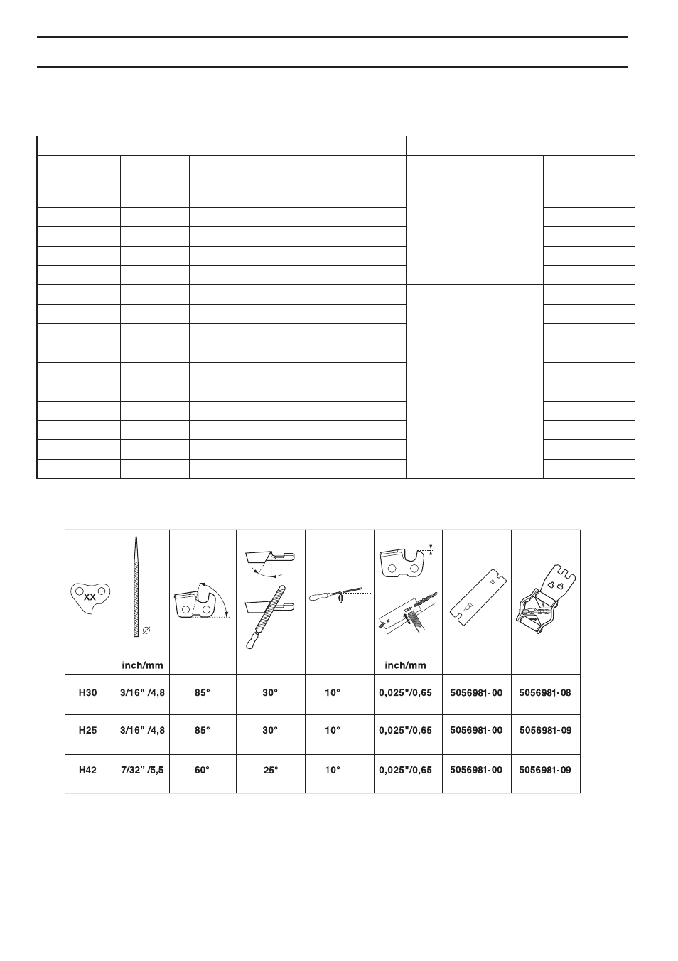 Bar and chain combinations, Saw chain filing and file gauges, Technical data | Husqvarna 357XPG E-tech User Manual | Page 42 / 44