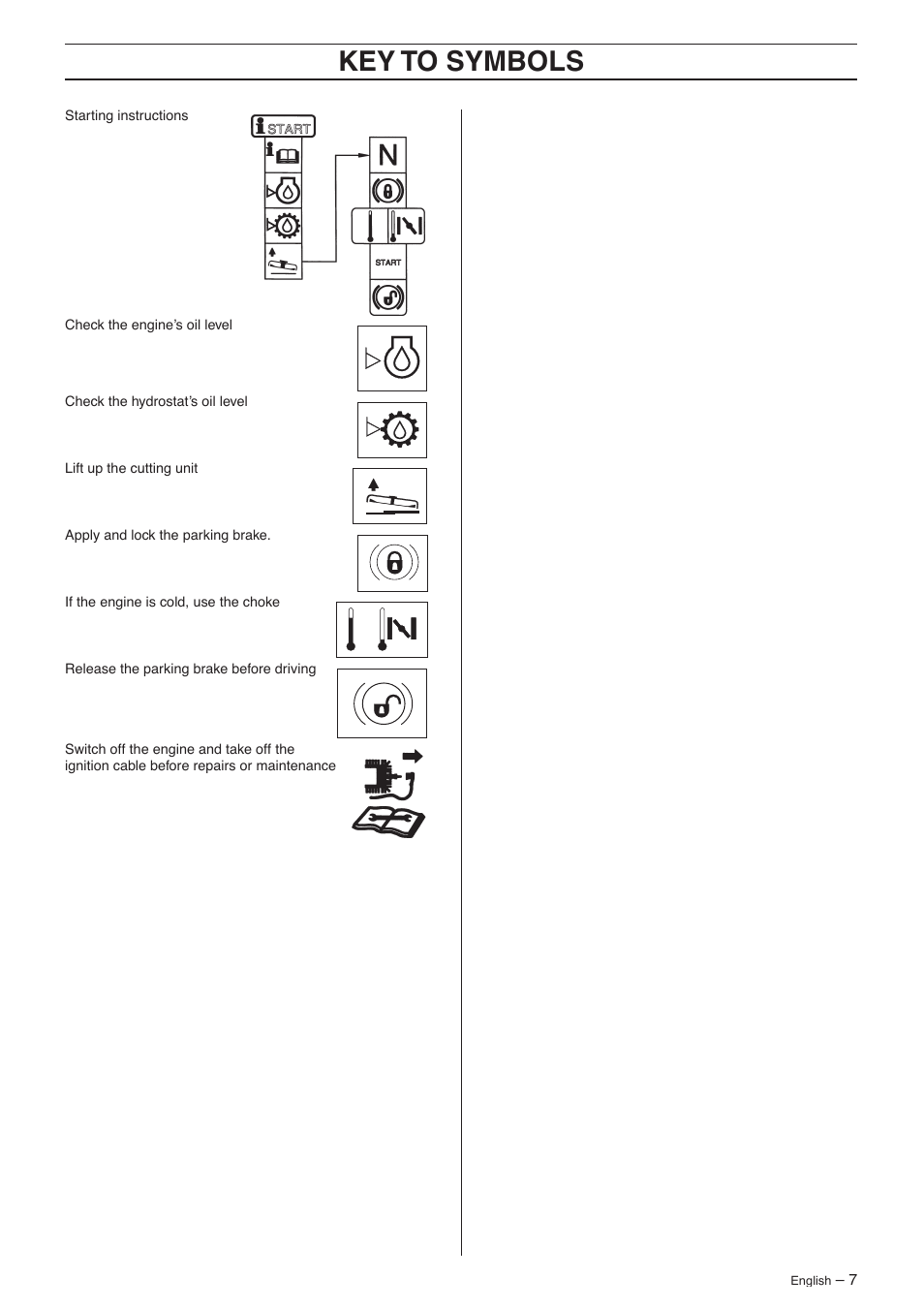 Key t o symbols | Husqvarna 16 AWD User Manual | Page 7 / 44