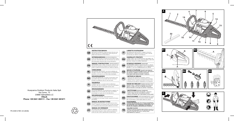 Husqvarna PN 249512 User Manual | 10 pages
