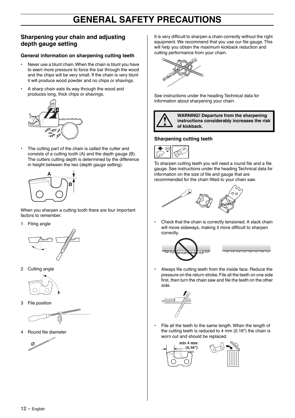 General safety precautions | Husqvarna 570 User Manual | Page 12 / 44