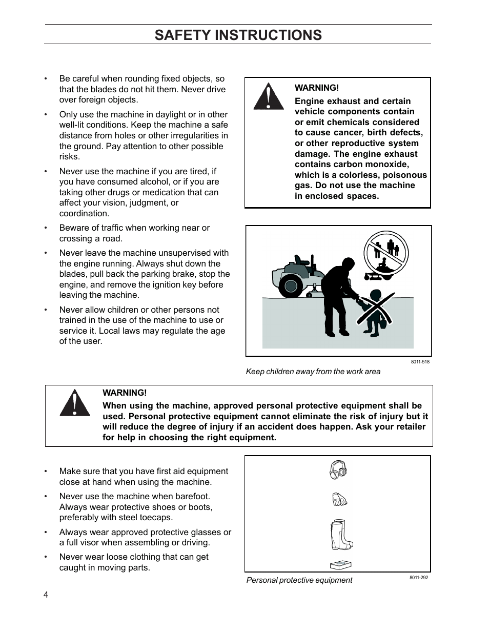 Safety instructions | Husqvarna 968999211 User Manual | Page 4 / 20
