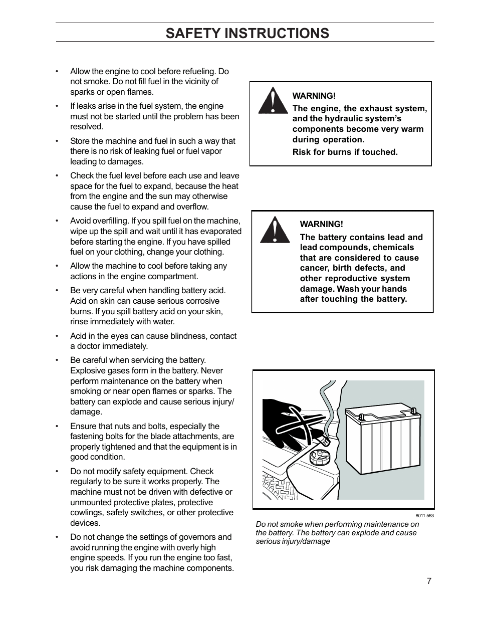 Safety instructions | Husqvarna 968999211 User Manual | Page 7 / 20