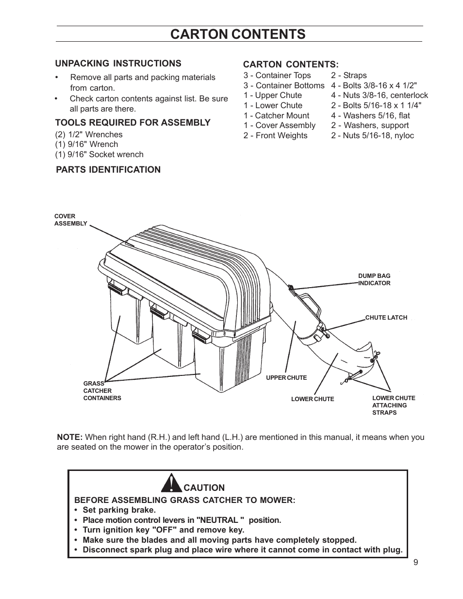 Carton contents | Husqvarna 968999211 User Manual | Page 9 / 20