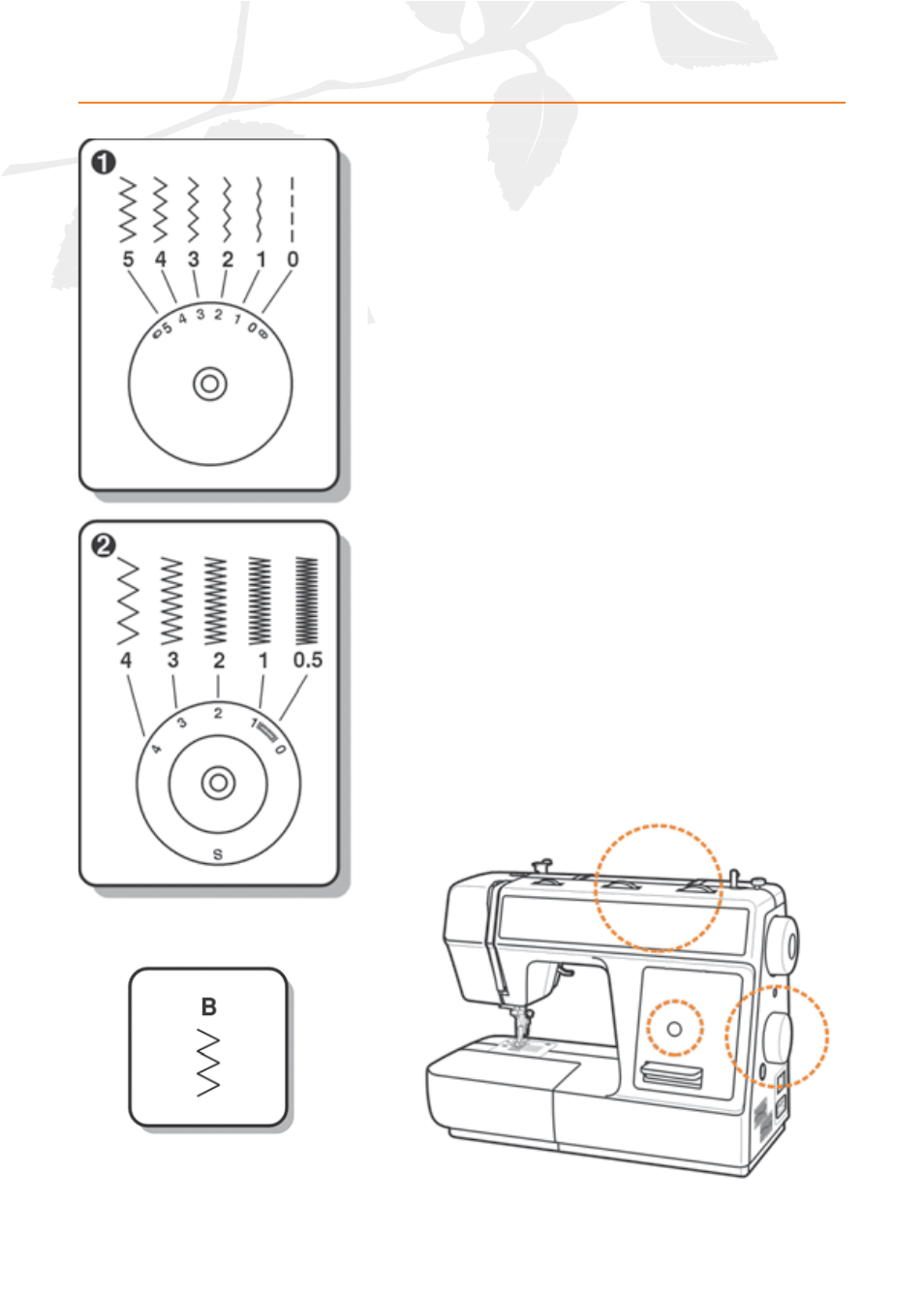 Zig zag sewing | Husqvarna E20 User Manual | Page 22 / 36