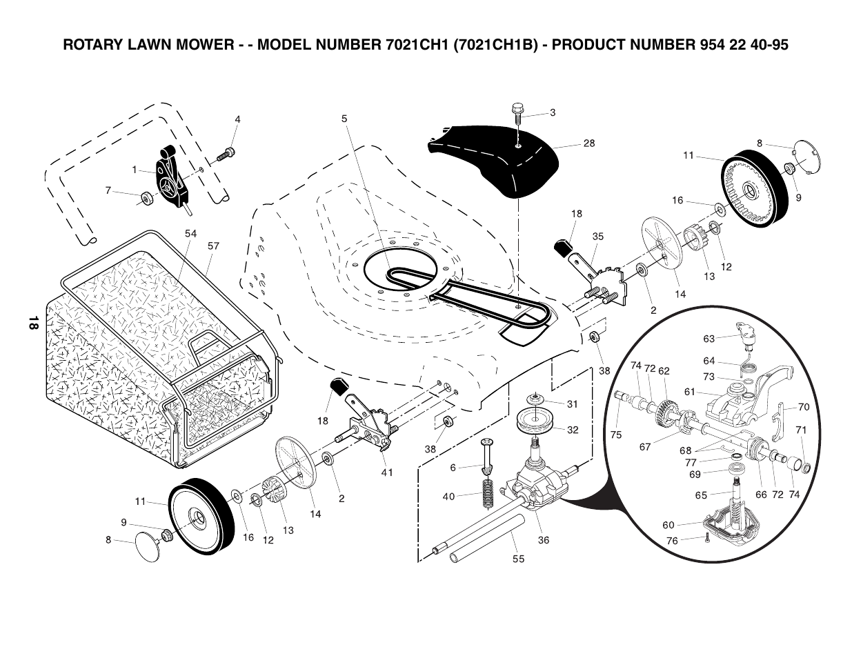 Repair parts (b) | Husqvarna 7021CH1 User Manual | Page 18 / 20