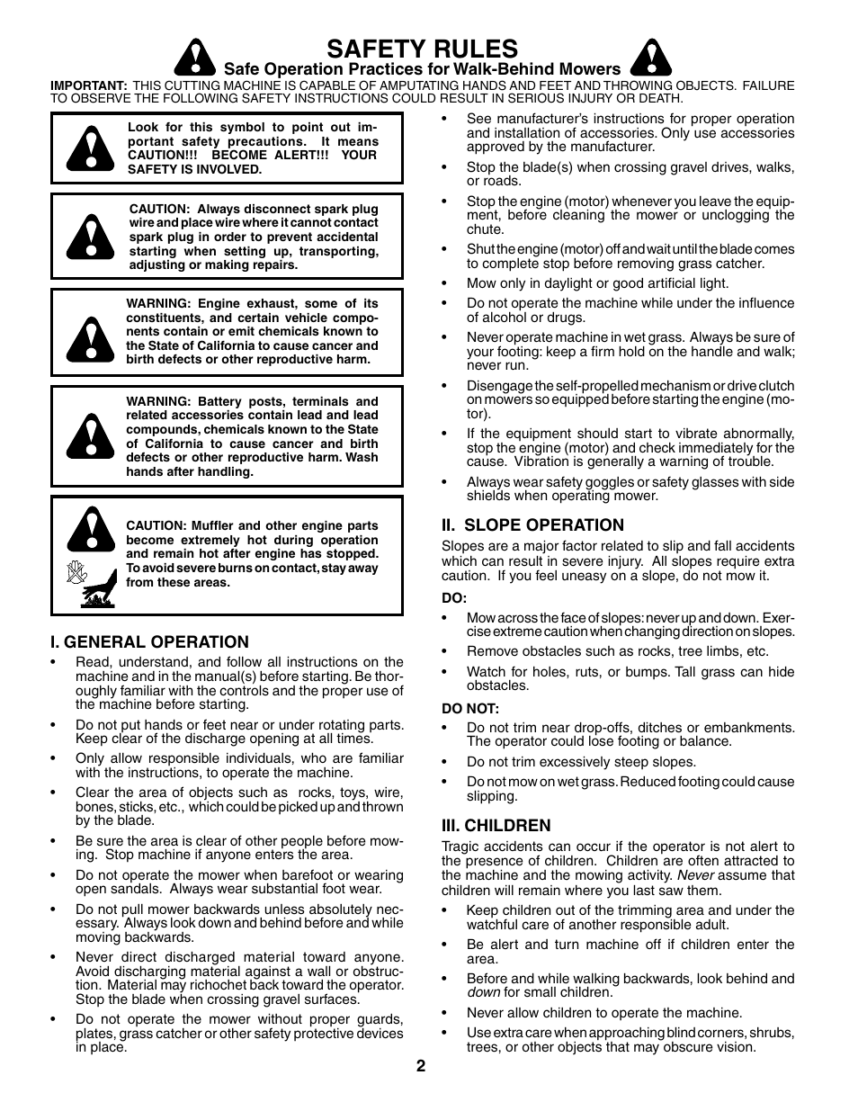 Safety rules | Husqvarna 7021CH1 User Manual | Page 2 / 20