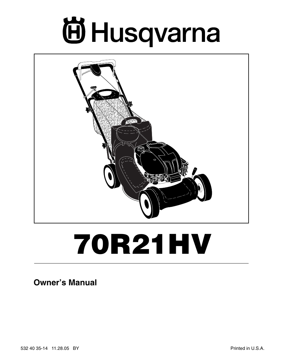 Husqvarna 70R21HV User Manual | 22 pages